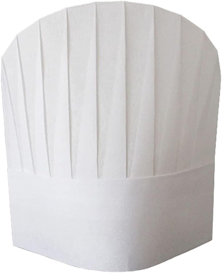 Hyzrz 10 Pack Disposable Non-Woven Paper Fiber Chef Hats for Women and Men, Adjustable Unisex White Kitchen Caps Bulk Set - Image 2
